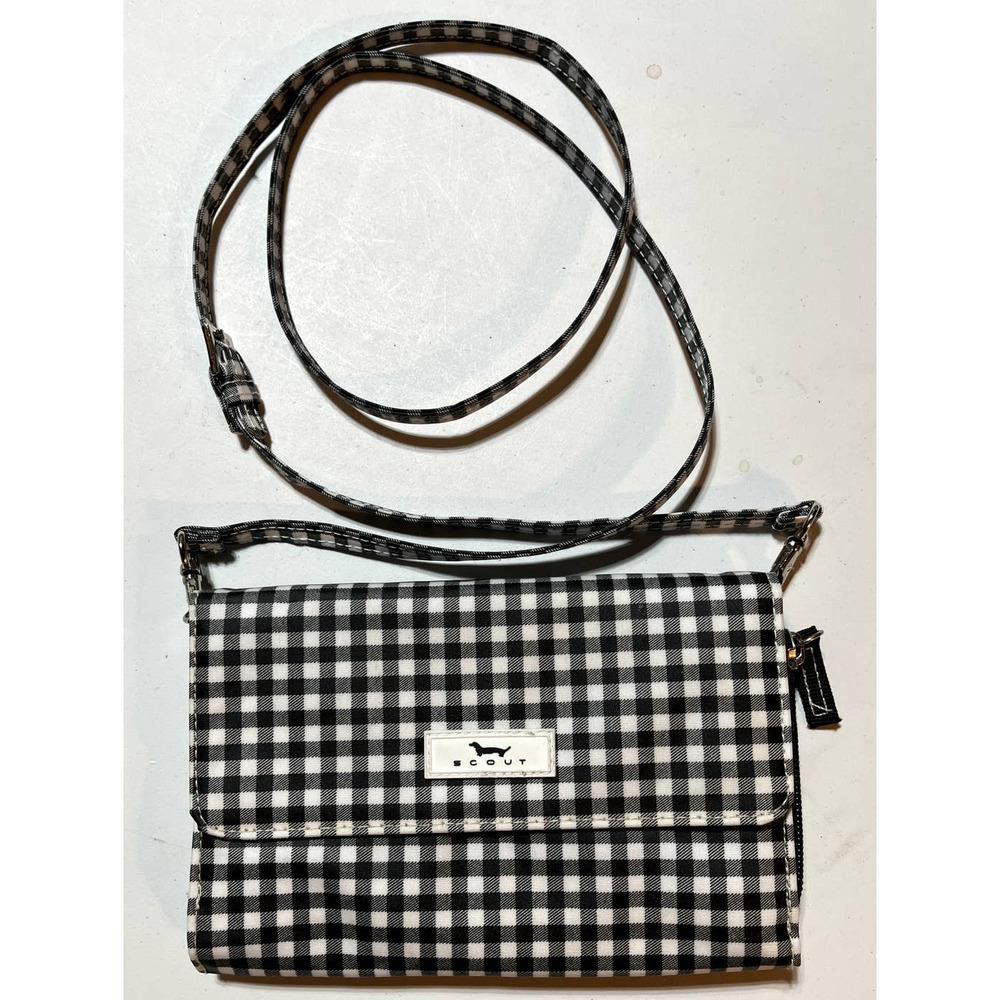 Scout Black and White Check Crossbody‎ Wallet Purse